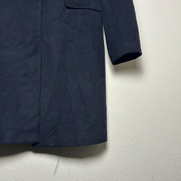 Ivanka Trump Peacoat Jacket Women 12 Black Outerwear Faux Fur Trim Belted Wool - Picture 12 of 16